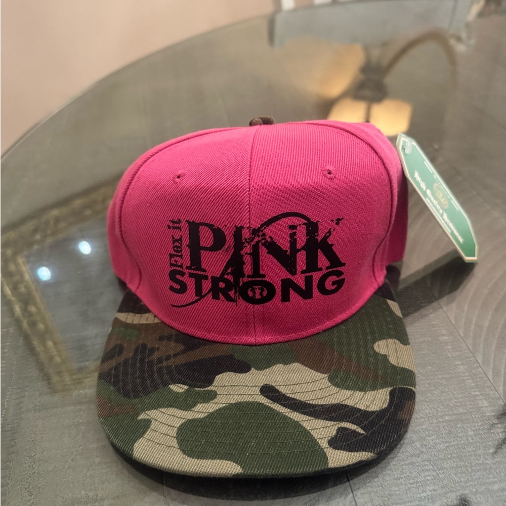 New cap adjustable breast cancer awareness!  Pink Strong